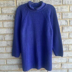 August Silk Knits Catherines Lover Mock Neck Silk Blend Purple Sweater Size M